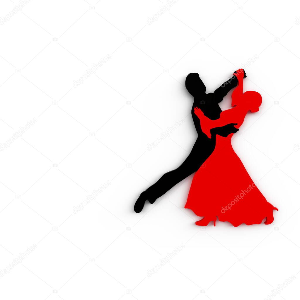 Tanzpaar auf einem festlichen Ball mit Livemusik im Hintergrund